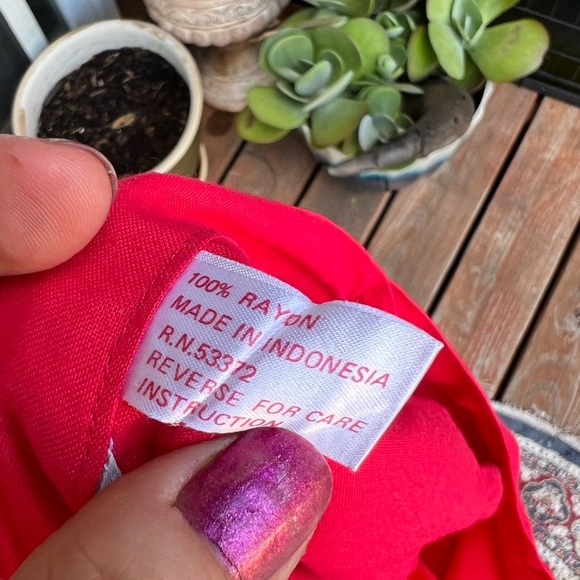 Vintage French Connection Hot Red Basque Waist Side Button down Midi Skirt - Picture 14 of 14